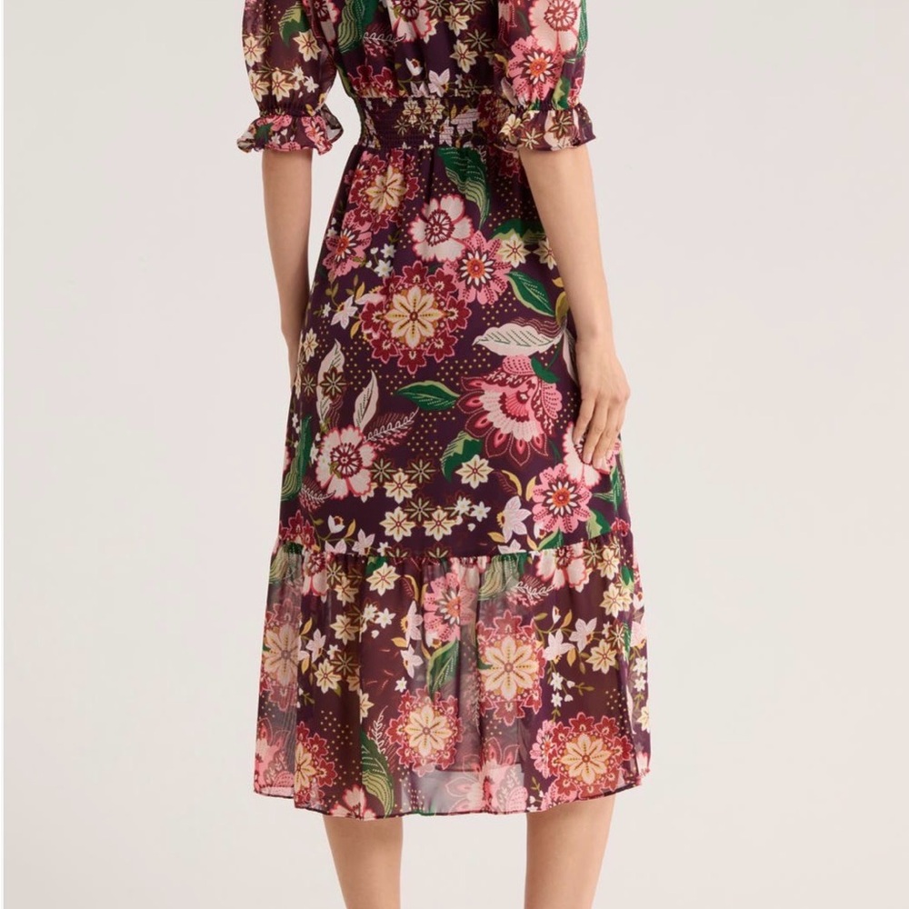 ELIZA J Floral Midi Long Sleeve Dress - Multicolor. Women’s Size 4 - Picture 2 of 9
